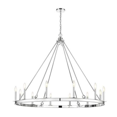 Z-Lite Barclay Chandelier, 12-Light, 48 In.W x 39 In.H, Polished Nickel/Polished Nickel 482R-12PN